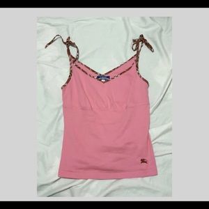 Burberry Blue Label pink + red tied tank top